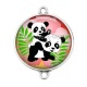 Connecteur Cabochon Argent - panda