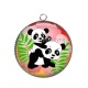 Pendentif Cabochon Argent - panda