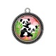Pendentif Cabochon Argent - panda