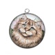 Pendentif Cabochon Argent - chat