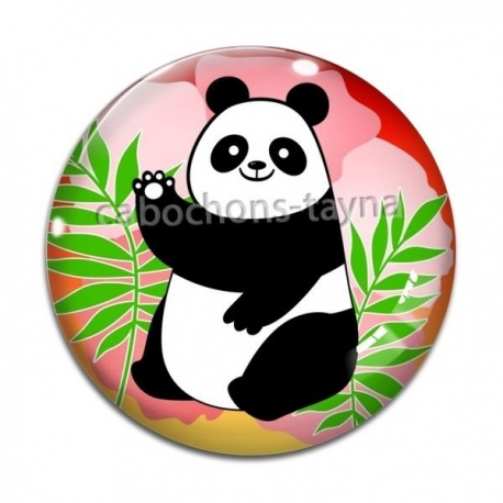 Cabochon Verre - panda
