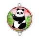 Connecteur Cabochon Argent - panda