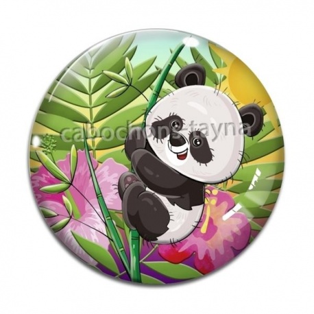 Cabochon Verre - panda