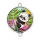 Connecteur Cabochon Argent - panda