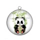Pendentif Cabochon Argent - panda