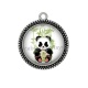 Pendentif Cabochon Argent - panda