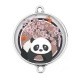 Connecteur Cabochon Argent - panda