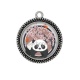 Pendentif Cabochon Argent - panda