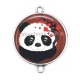 Connecteur Cabochon Argent - panda