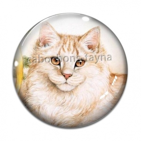 Cabochon Verre - chat