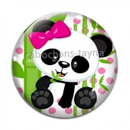 Cabochon Verre - panda