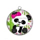 Pendentif Cabochon Argent - panda