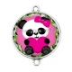 Connecteur Cabochon Argent - panda