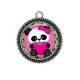 Pendentif Cabochon Argent - panda