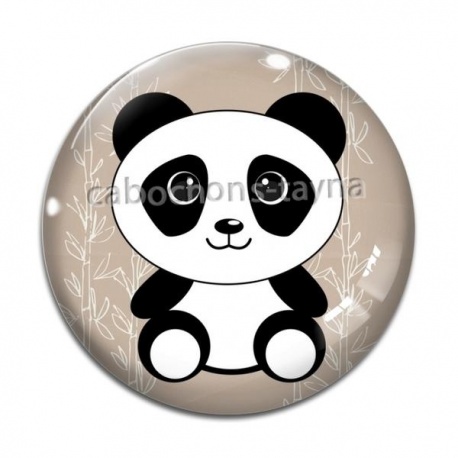 Cabochon Verre - panda
