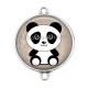Connecteur Cabochon Argent - panda