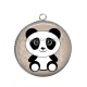 Pendentif Cabochon Argent - panda