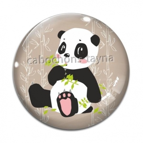 Cabochon Verre - panda