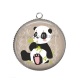 Pendentif Cabochon Argent - panda