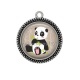 Pendentif Cabochon Argent - panda