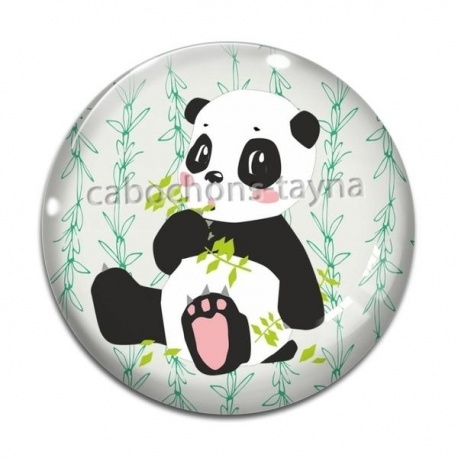 Cabochon Verre - panda