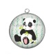 Pendentif Cabochon Argent - panda