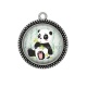 Pendentif Cabochon Argent - panda