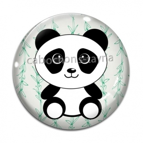 Cabochon Verre - panda