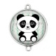 Connecteur Cabochon Argent - panda