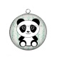 Pendentif Cabochon Argent - panda