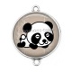 Connecteur Cabochon Argent - panda