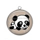 Pendentif Cabochon Argent - panda