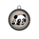 Pendentif Cabochon Argent - panda