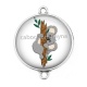 Connecteur Cabochon Argent - koala