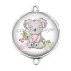 Connecteur Cabochon Argent - koala