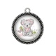 Pendentif Cabochon Argent - koala