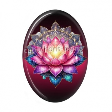 Cabochon Résine Ovale - fleur de lotus