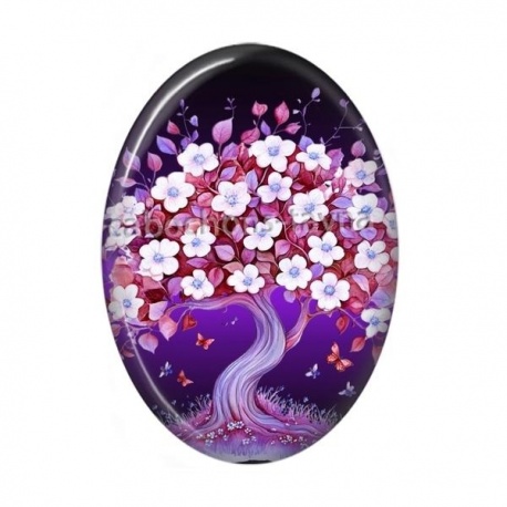 Cabochon Résine Ovale - arbre de vie