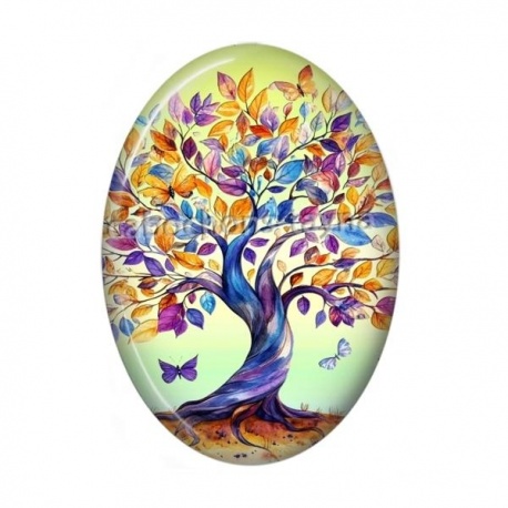 Cabochon Résine Ovale - arbre de vie