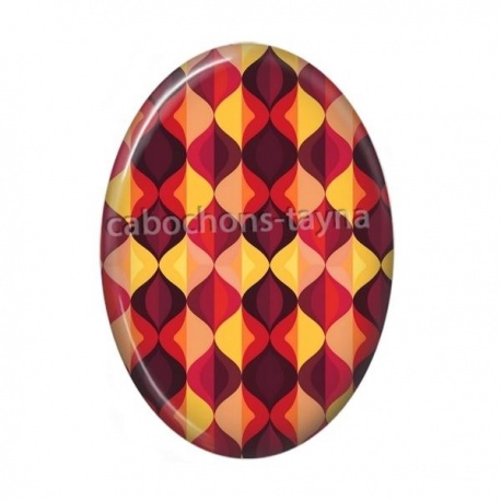 Cabochon Résine Ovale - Fond Géométrique