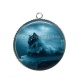 Pendentif Cabochon Argent - chat