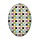 Cabochon Résine Ovale - Fond carreaux