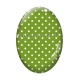 Cabochon Verre Ovale - pois fond vert ovale