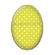 Cabochon Résine Ovale - pois fond jaune ovale
