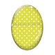 Cabochon Verre Ovale - pois fond jaune ovale