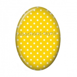 pois fond jaune ovale