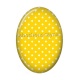 Cabochon Résine Ovale - pois fond jaune ovale