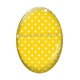 Cabochon Verre Ovale - pois fond jaune ovale