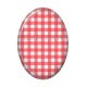 Cabochon Résine Ovale - carreaux rouge ovale