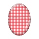 Cabochon Verre Ovale - carreaux rouge ovale